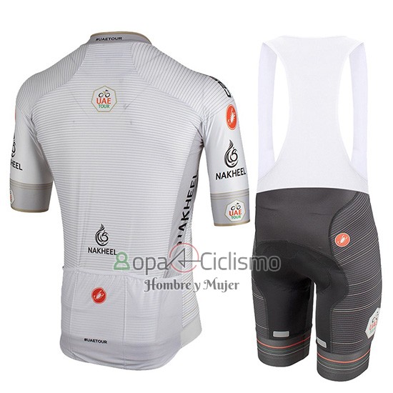 Castelli UAE Tour Ropa Ciclismo Culotte Corto 2019 Hombre Mangas Cortas Blanco